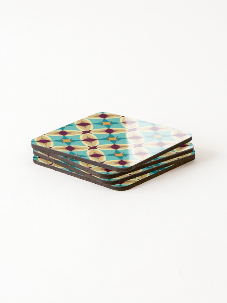Thumbnail 4 of 5, Coasters (Set of 4), Inlay Style Pattern designed and sold by SideSignal.