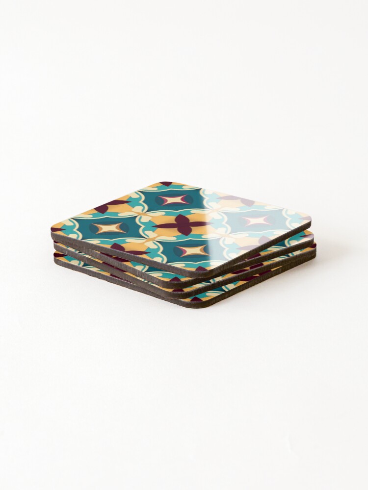Thumbnail 4 of 5, Coasters (Set of 4), Inlay Style Pattern designed and sold by SideSignal.