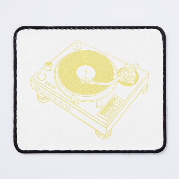 Item preview, DJ Turntable Retro Graphic Tee (Flavescent Yellow Lines) Analog / Music designed and sold by analogdigitalvz.