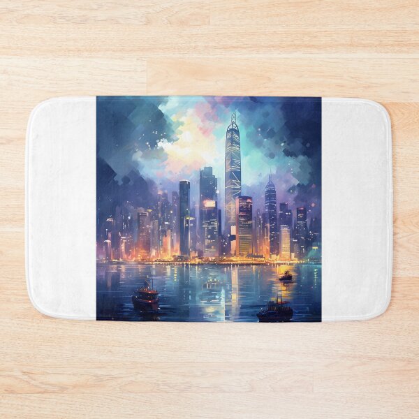 Item preview, Urban Dreams: A Night City Skyline in Watercolor designed and sold by Shirtastically.