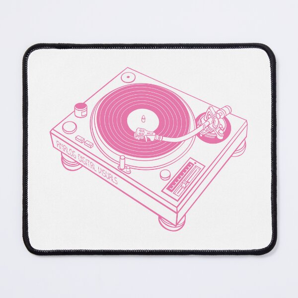 Item preview, Old School DJ Culture – Turntable Design (Cyclamen Pink Lines) Analog / Music designed and sold by analogdigitalvz.