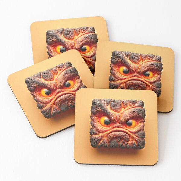 Item preview, Intense Look: Square Sculpture with Grim Face designed and sold by Girih.