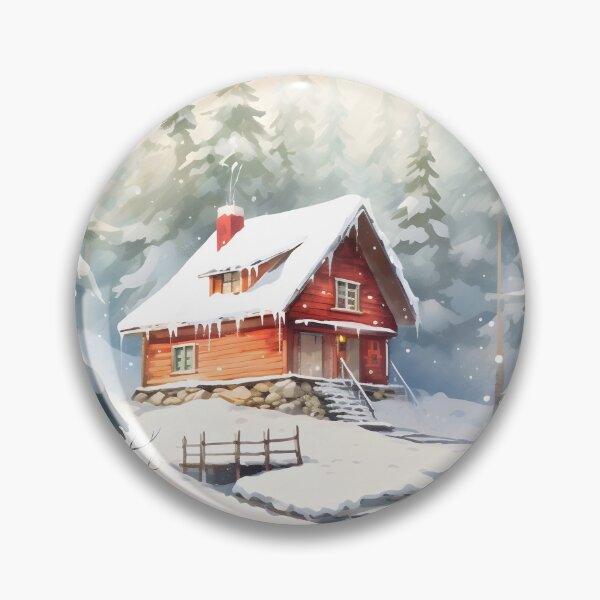 Item preview, Snowy Solitude: A Cozy Cabin in Watercolor designed and sold by Shirtastically.