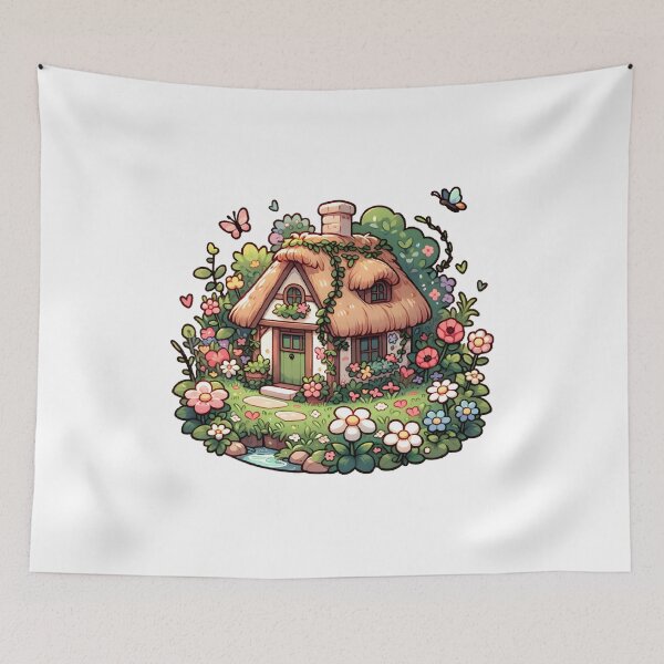 Item preview, Enchanted Garden Cottage with Butterfly Kisses designed and sold by UmbrellaStudio1.