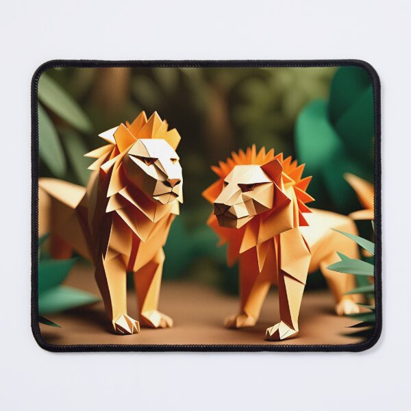 Item preview, Origami Art - Monarch of the Jungle: A Majestic Lion Roaming its Verdant Kingdom designed and sold by ArtfulFolds.