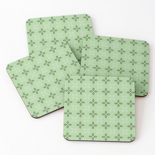 Item preview, Mint Laurel Green Leaves Cross Petals Symmetrical Rustic Botanical Herbs Springtime Pattern designed and sold by PenguinForests.