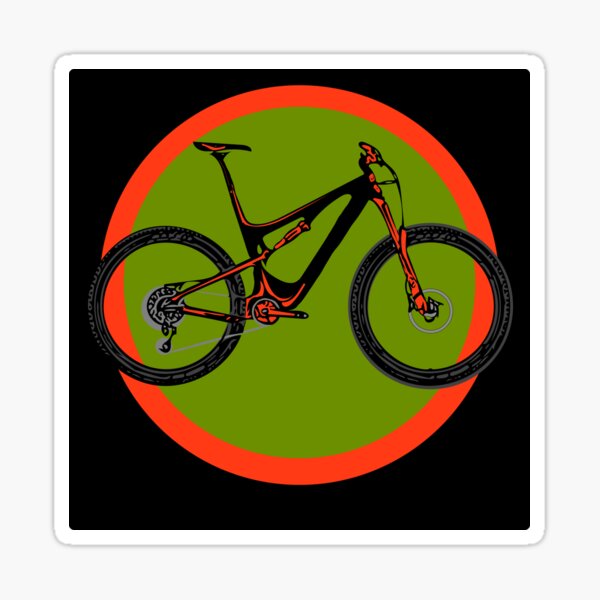 Mountain Bike Green and Red Sticker