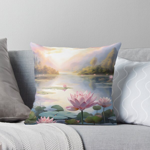 Item preview, Sunrise Sanctuary: A Lotus Pond in Watercolor designed and sold by Shirtastically.