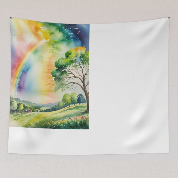 Item preview, Rainbow Over Lush Landscape designed and sold by PanoramaPrints.