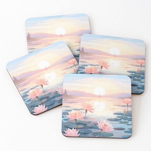 Item preview, Watercolor Whispers: A Lotus Pond at Sunrise designed and sold by Shirtastically.