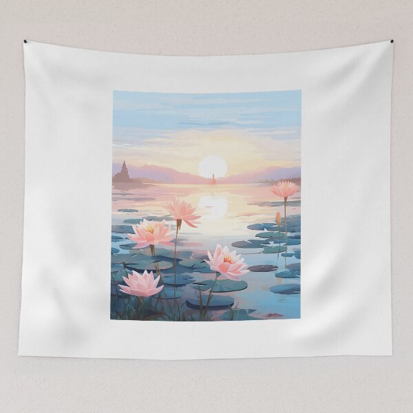 Item preview, Watercolor Whispers: A Lotus Pond at Sunrise designed and sold by Shirtastically.