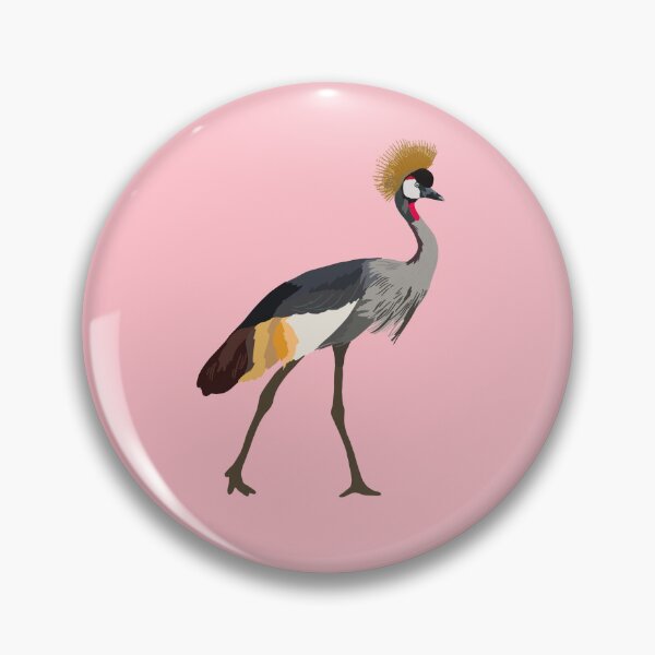 Item preview, C is for Crowned Crane,Crowned Crane Illustration – Elegant Tropical Bird Artwork designed and sold by PrettylittlepastelUk.