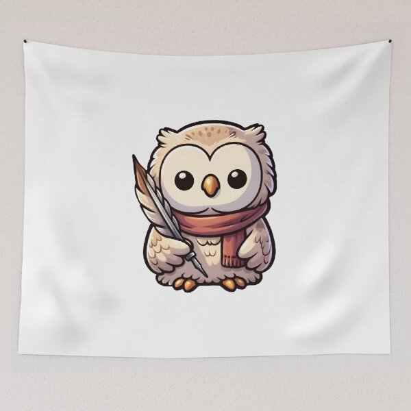 Item preview, Scholarly Owl with Quill and Scarf designed and sold by UmbrellaStudio1.