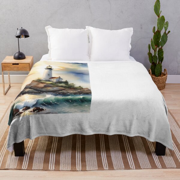 Item preview, Lighthouse Glow: A Dreamy Coastal Scene designed and sold by PanoramaPrints.