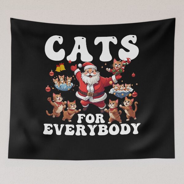 Item preview, Cats For Everybody - Christmas Funny Cat Santa designed and sold by smailjr.