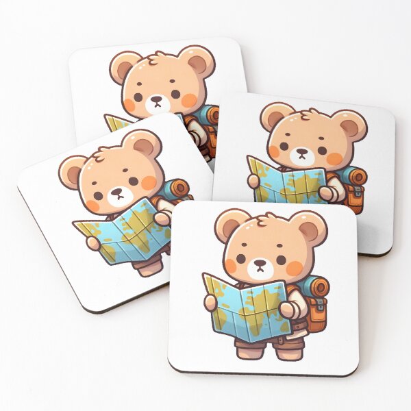 Artikelvorschau, Adventurous Teddy Bear with Map and Backpack entworfen und verkauft von UmbrellaStudio1.