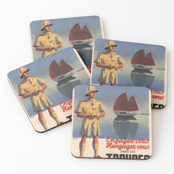 Item preview, Vintage French Recruitment Poster "Troupes Coloniales" by Sogno designed and sold by TJHarr.