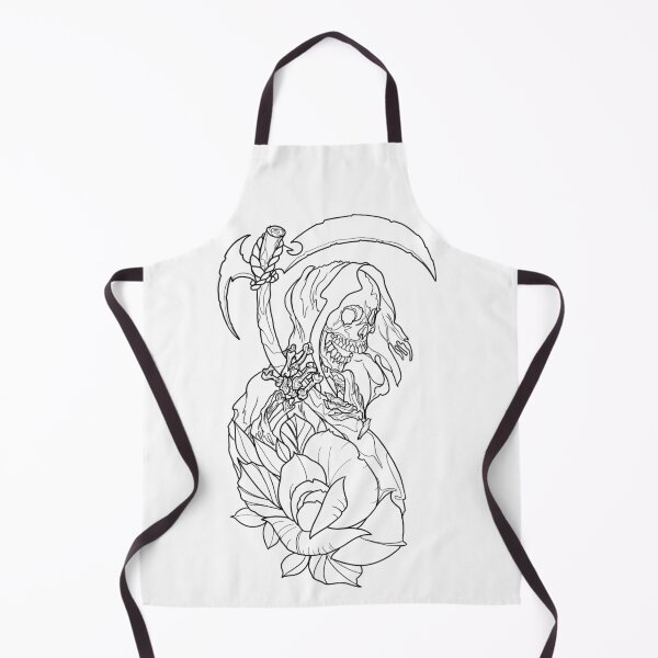Item preview, Neo traditional grim reaper line work flash designed and sold by ReaperRoseCo.