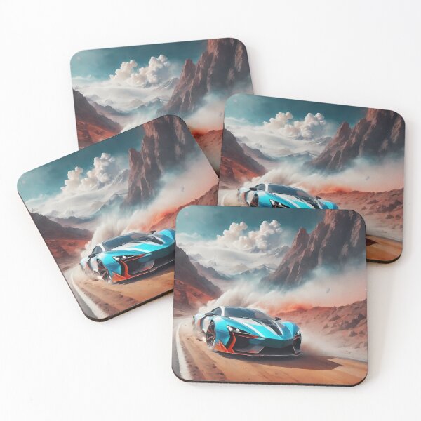 Item preview, Fast and Colorful: Digital Art that Speeds Between Vintage Cars and Vibrant Clouds. designed and sold by Artedig.
