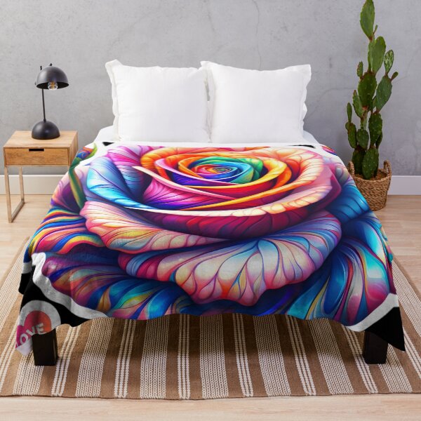Item preview, Colorful rose saying "I love you" designed and sold by AI-Only Creations.