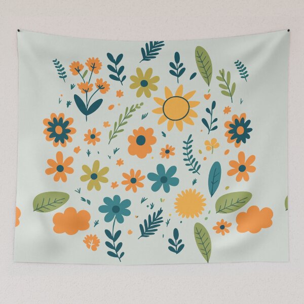 Item preview, pattern flowers and sun on pastel colors handwritting style designed and sold by Carolina Salazar.
