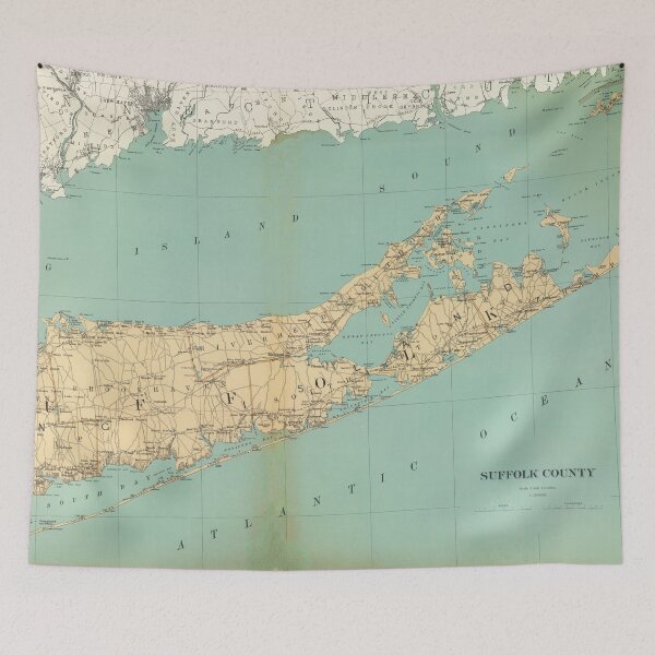 Item preview, Vintage Map of Suffolk County NY (1895) designed and sold by BravuraMedia.