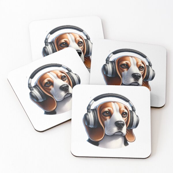 Item preview, Dog with Headphones - Beagle designed and sold by Truck Stop One.