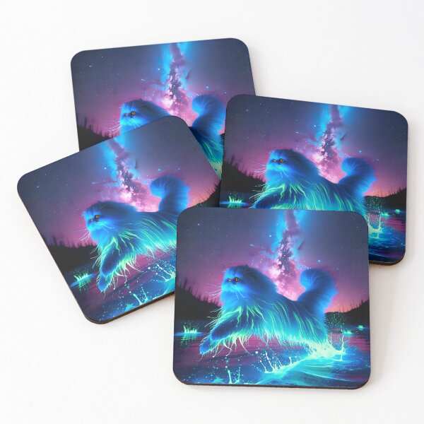 Item preview, Neon Blacklight Style Pallas Cat Leap Wall Art designed and sold by Matt's Artificial Nature.