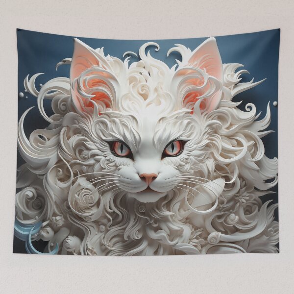 Item preview, Bewitching White Cat designed and sold by OldNewAmbient.