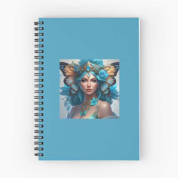 Item preview, Fairy With Blue And Golden Wings On Her Headpiece designed and sold by FlutterbyFairy.