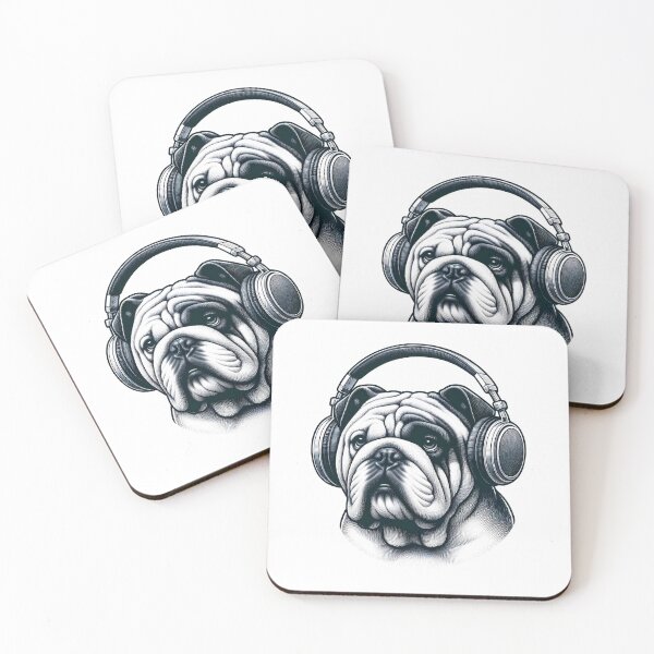 Item preview, Dog with Headphones - Bulldog designed and sold by Truck Stop One.