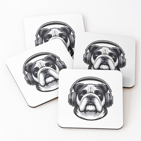 Item preview, Dog with Headphones - Bulldog designed and sold by Truck Stop One.