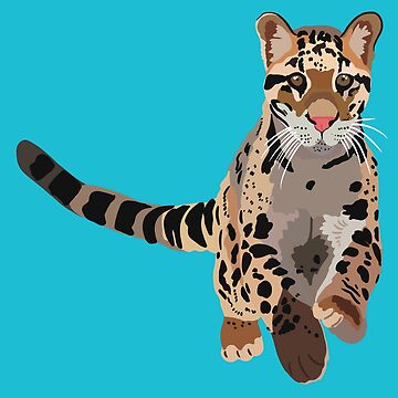Artwork thumbnail, C is for Clouded Leopard, Clouded Leopard Illustration – Exotic Big Cat Art for Wildlife Lovers by thezoogirl