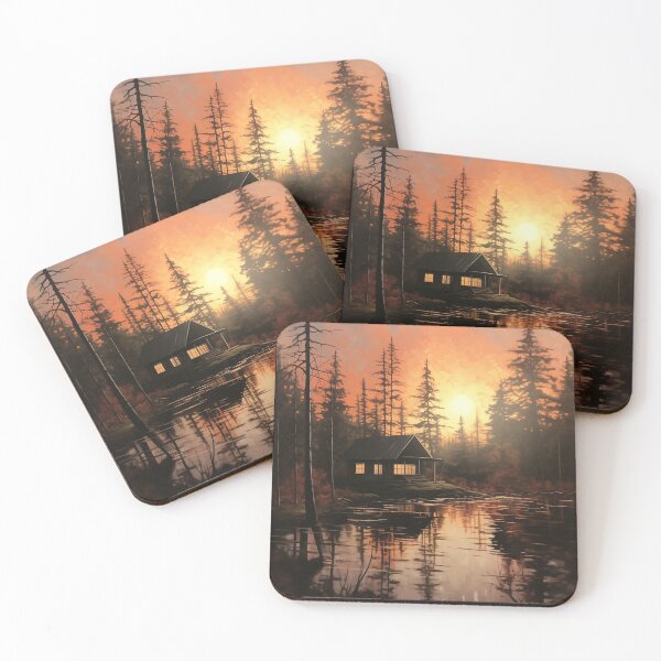 Artikelvorschau, lake cabin sunset entworfen und verkauft von nickmoore1986.
