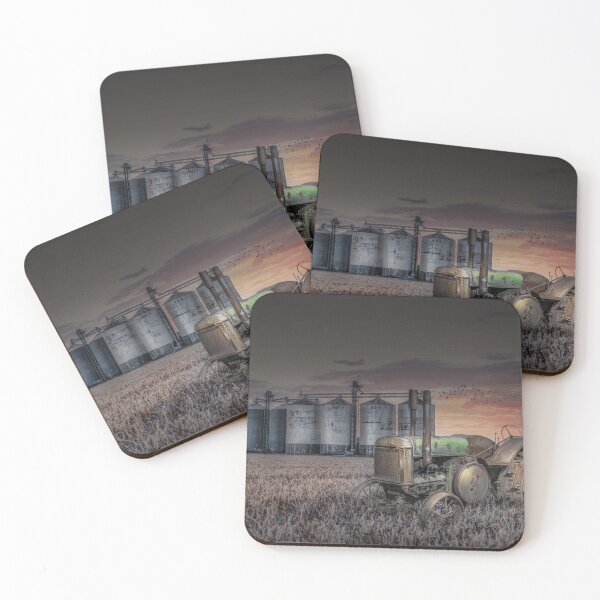 Item preview, Old Tractor and Silo's designed and sold by RustyTinGallery.