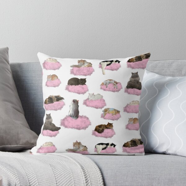 Aperçu de l'œuvre Chats sur des nuages pelucheux roses créée et vendue par TicaCreations.