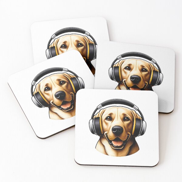 Item preview, Dog with Headphones - Labrador Retriever designed and sold by Truck Stop One.