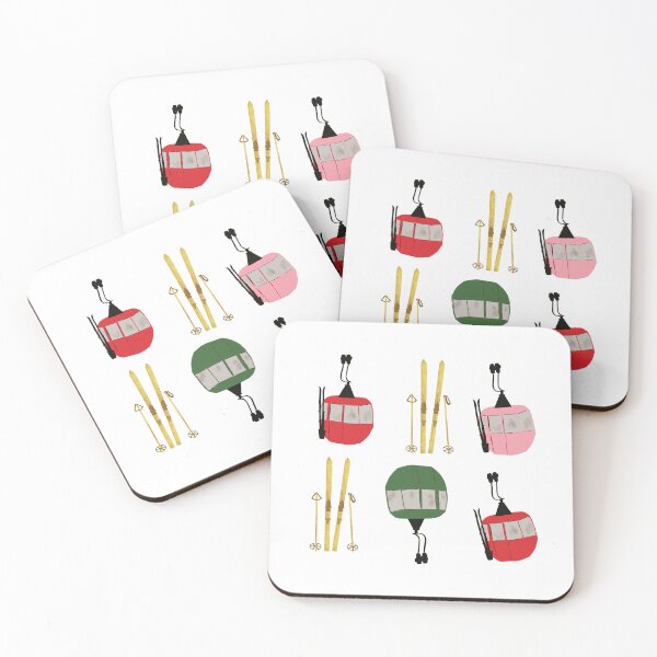 Item preview, Funny Retro Ski Lift Vintage Skis Winter Pattern designed and sold by pink-cowboy.
