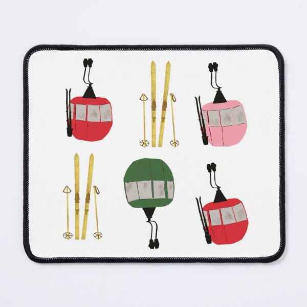Item preview, Funny Retro Ski Lift Vintage Skis Winter Pattern designed and sold by pink-cowboy.