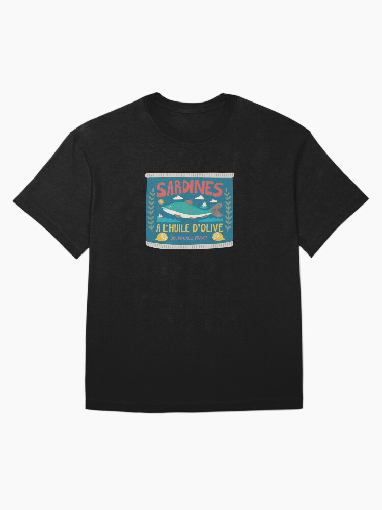 Thumbnail 3 of 7, Oversized T-Shirt, Sardines a l’huile d’ olive - Vintage tin by Cecca Designs designed and sold by Cecca-Designs.