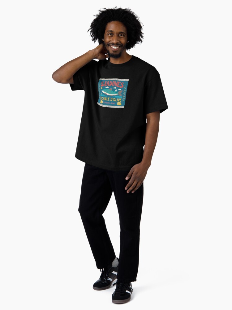 Thumbnail 4 of 7, Oversized T-Shirt, Sardines a l’huile d’ olive - Vintage tin by Cecca Designs designed and sold by Cecca-Designs.