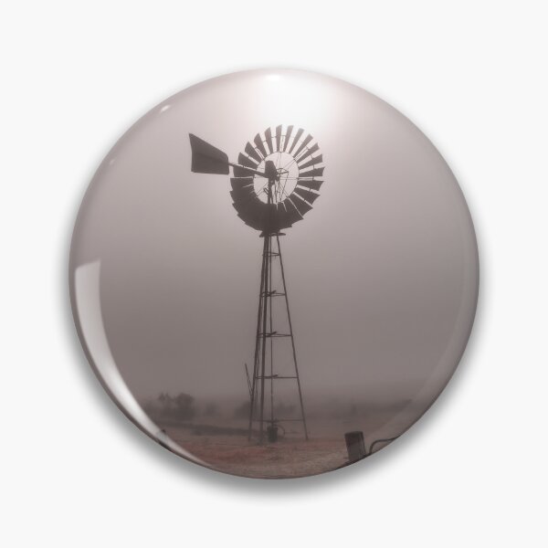 Item preview, foggy windmill designed and sold by RustyTinGallery.