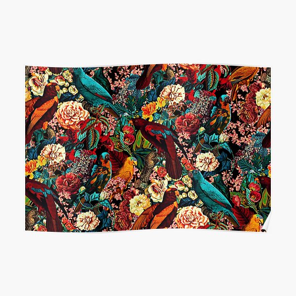 FLORAL AND BIRDS XVII Poster
