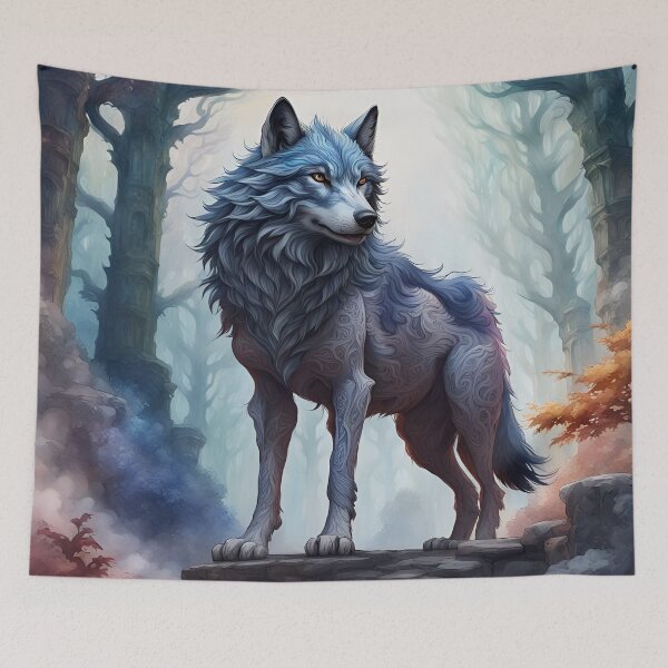 Item preview, Ornamental forest wolf designed and sold by WatercolorFairy.