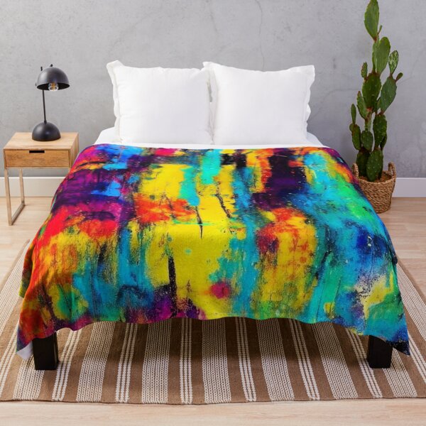 Item preview, Colorful abstract painting with vibrant brushstrokes and dynamic shapes designed and sold by NiRia Spot.