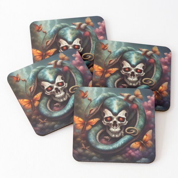 Item preview, Artistic Snake Skull Mashup Painting Staredown designed and sold by SoloCraftStudio.