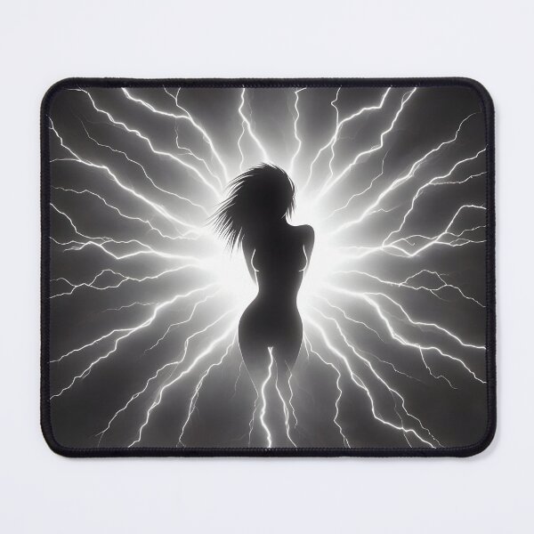 Item preview, Woman made of powerful strokes of lightning designed and sold by AI-Only Creations.