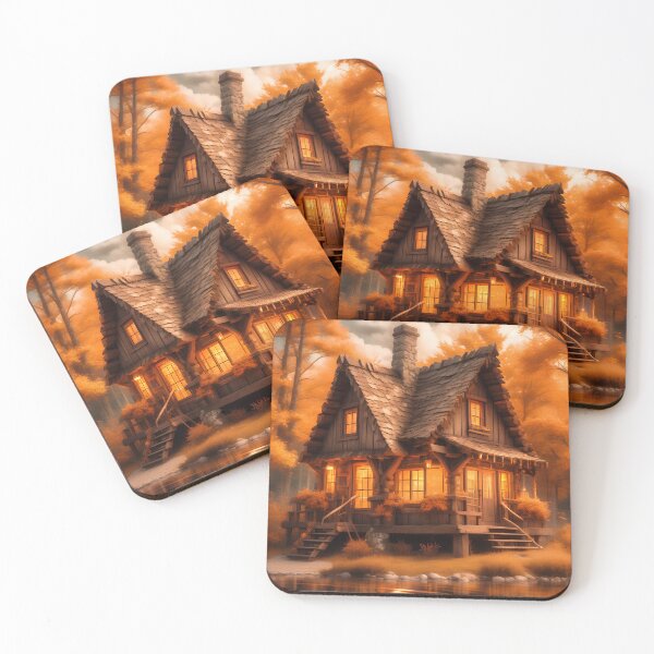 Item preview, A Cozy Autumn Cottage in the Forest designed and sold by Design-Illusi0n.
