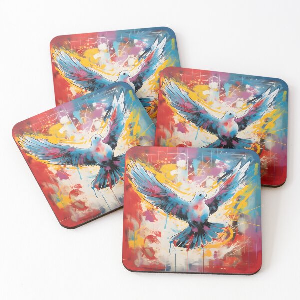 Item preview, Peace Dove Wings of Unity- Abstract Colorful Elegance in Avian Harmony designed and sold by OlfactoART Studio.