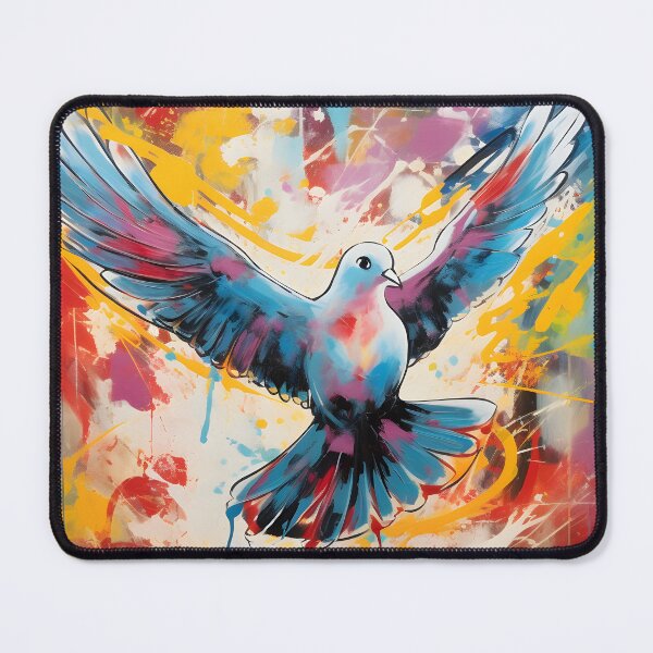 Item preview, Peace Dove Wings of Unity- Abstract Colorful Elegance in Avian Harmony designed and sold by OlfactoART Studio.